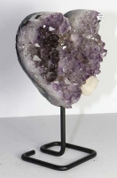 Amethyst Heart No. 95 on metal stand