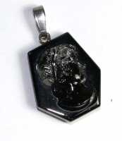 Pendant Gem (Schorl & Rock Crystal) with 925 silver loop No. 1