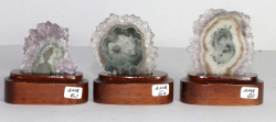 Set Amethyst Roses on wooden base No. 60