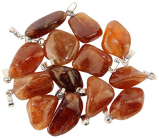 Pendant Hessonite with 925 silver loop