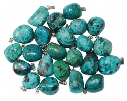 Pendant Chrysocolla small with 925 silver loop