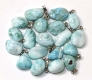 Pendant Larimar with 925 silver loop A-Quality